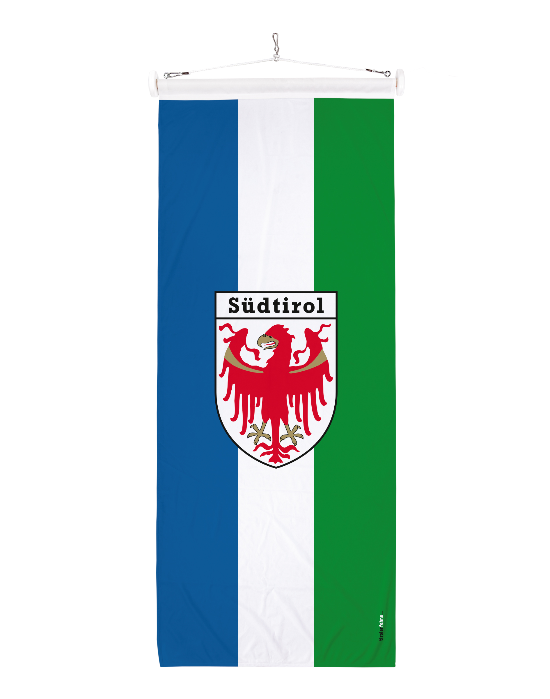 Ladinienfahne mit Südtiroler Landeswappen und Südtirol